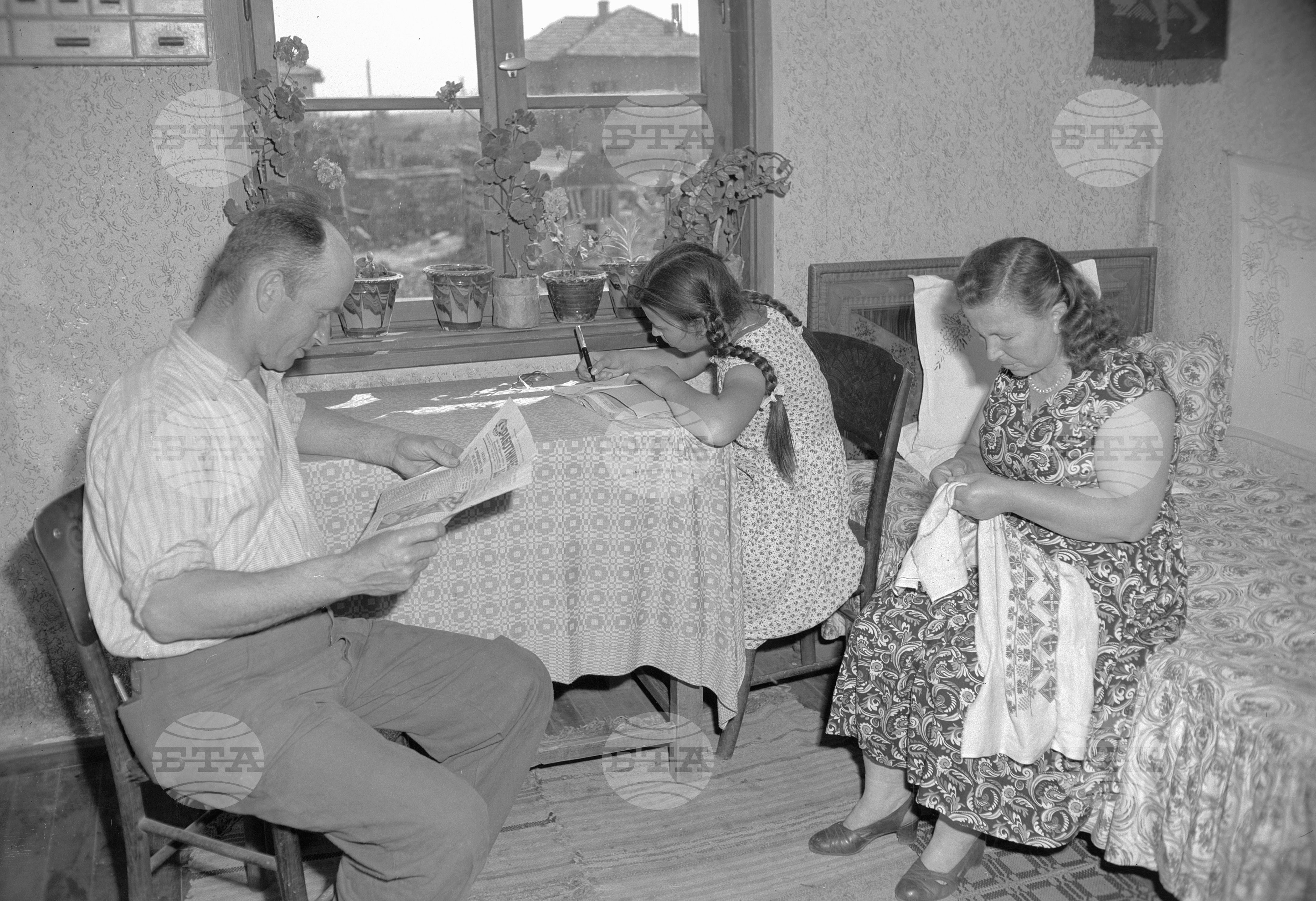 Из ДЗС (Държавно земеделско стопанство) "Георги Димитров" - край град Плевен (илюстрация на тема за списание "Новоя Болгария")