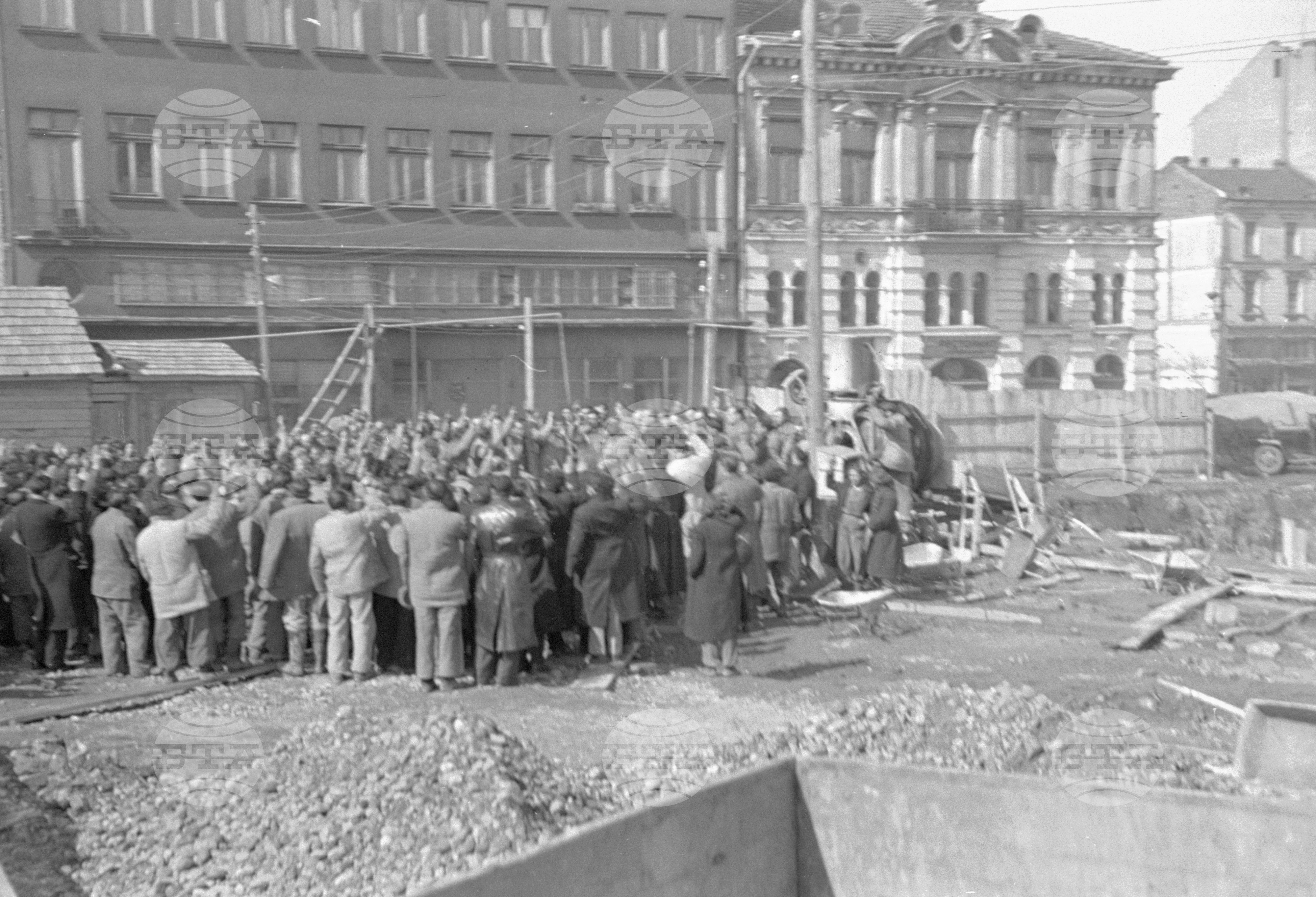 Траурен митинг по случай смъртта на Йосиф Висарионович Сталин