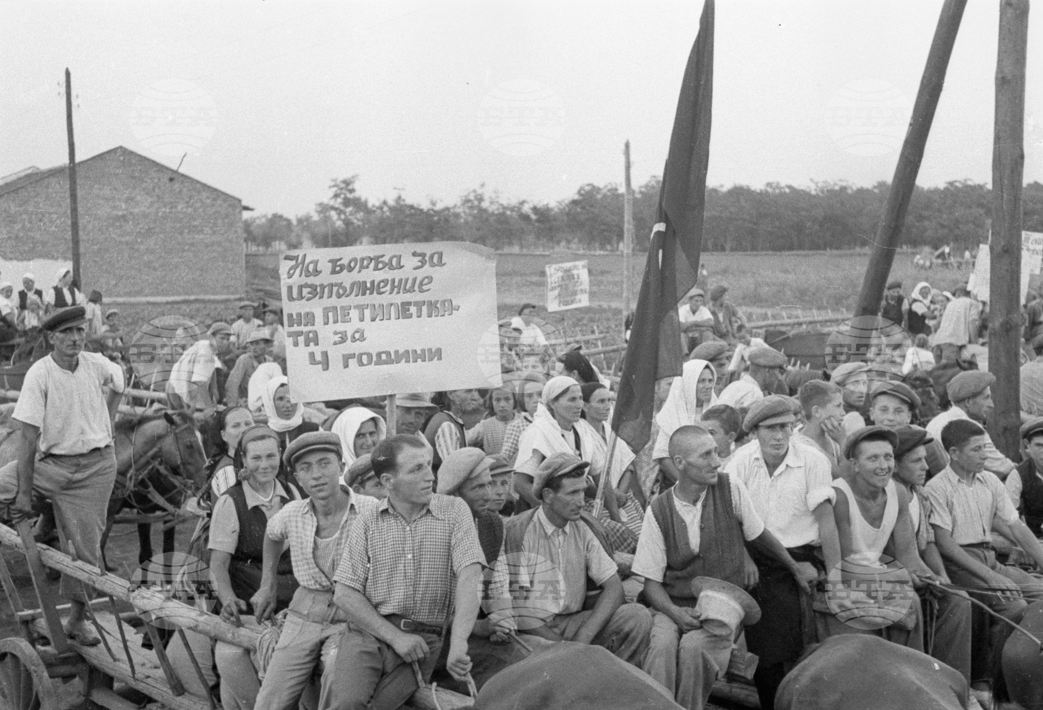 Предаване на зърнодоставки в Голямо Конаре (днес град Съединение), 1951