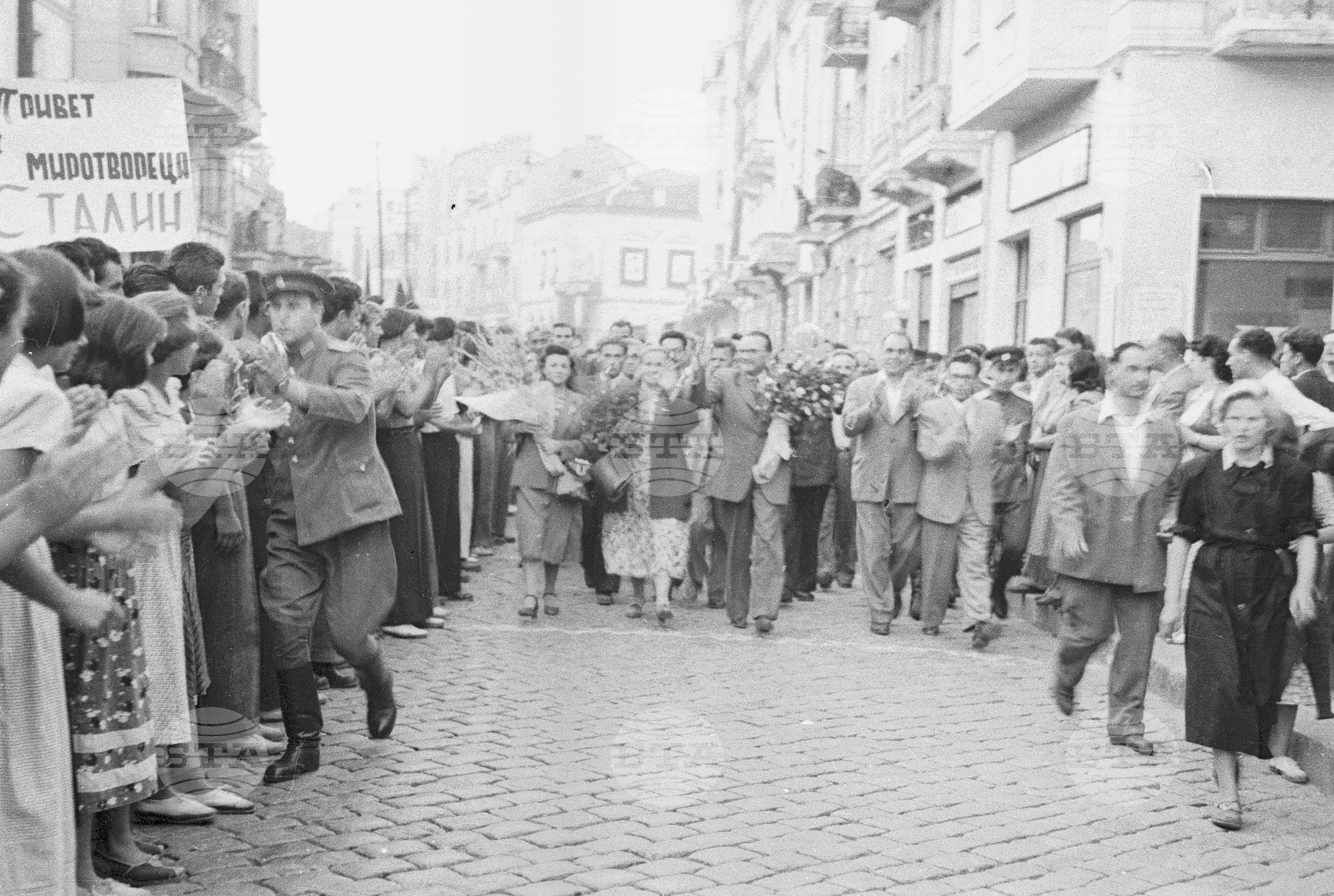 Съветските гости по време на месеца на Съветската дружба, 1951 година - Чекирьов, Скрябин и други