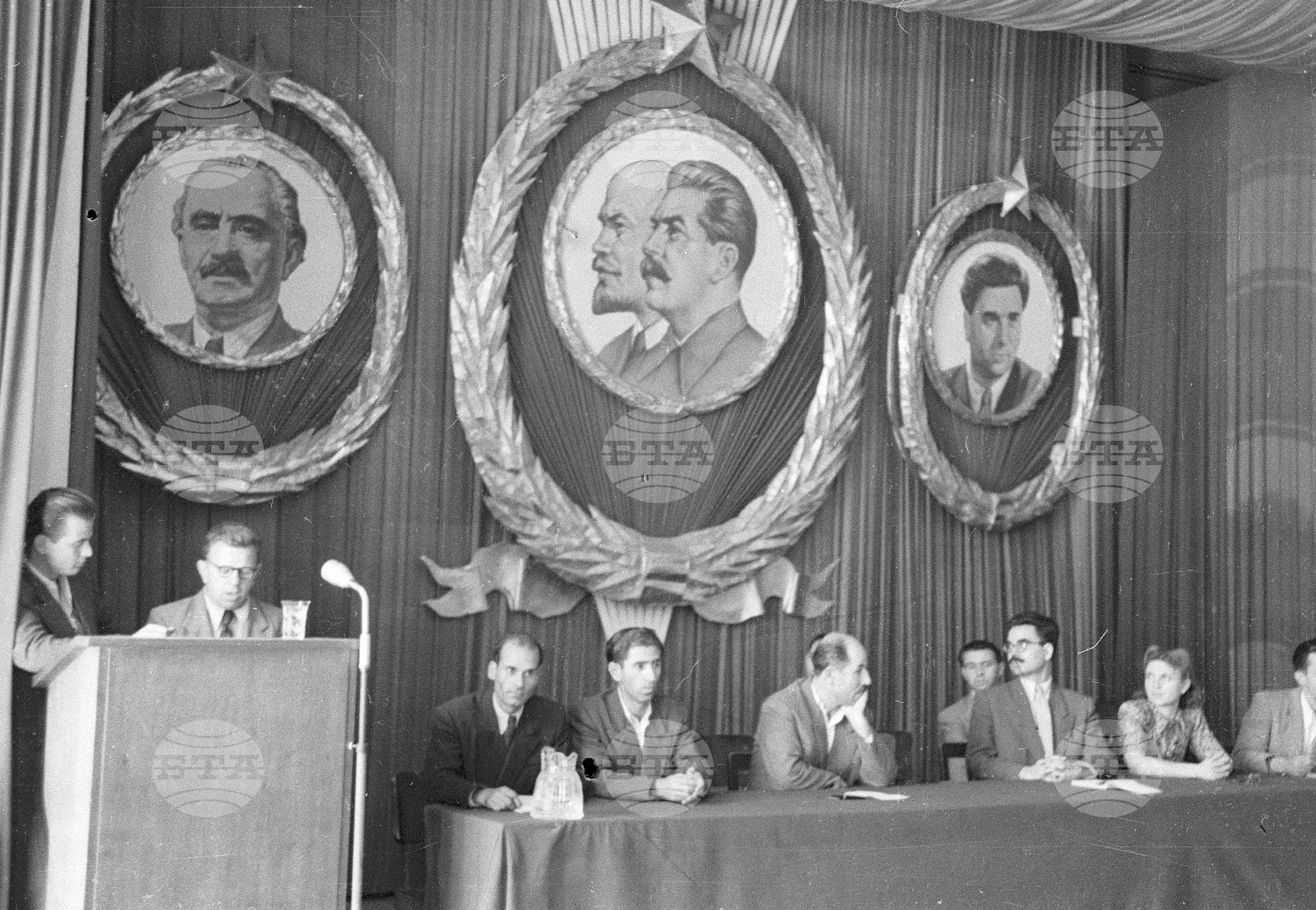 Съветските гости по време на месеца на Съветската дружба, 1951 година - Чекирьов, Скрябин и други