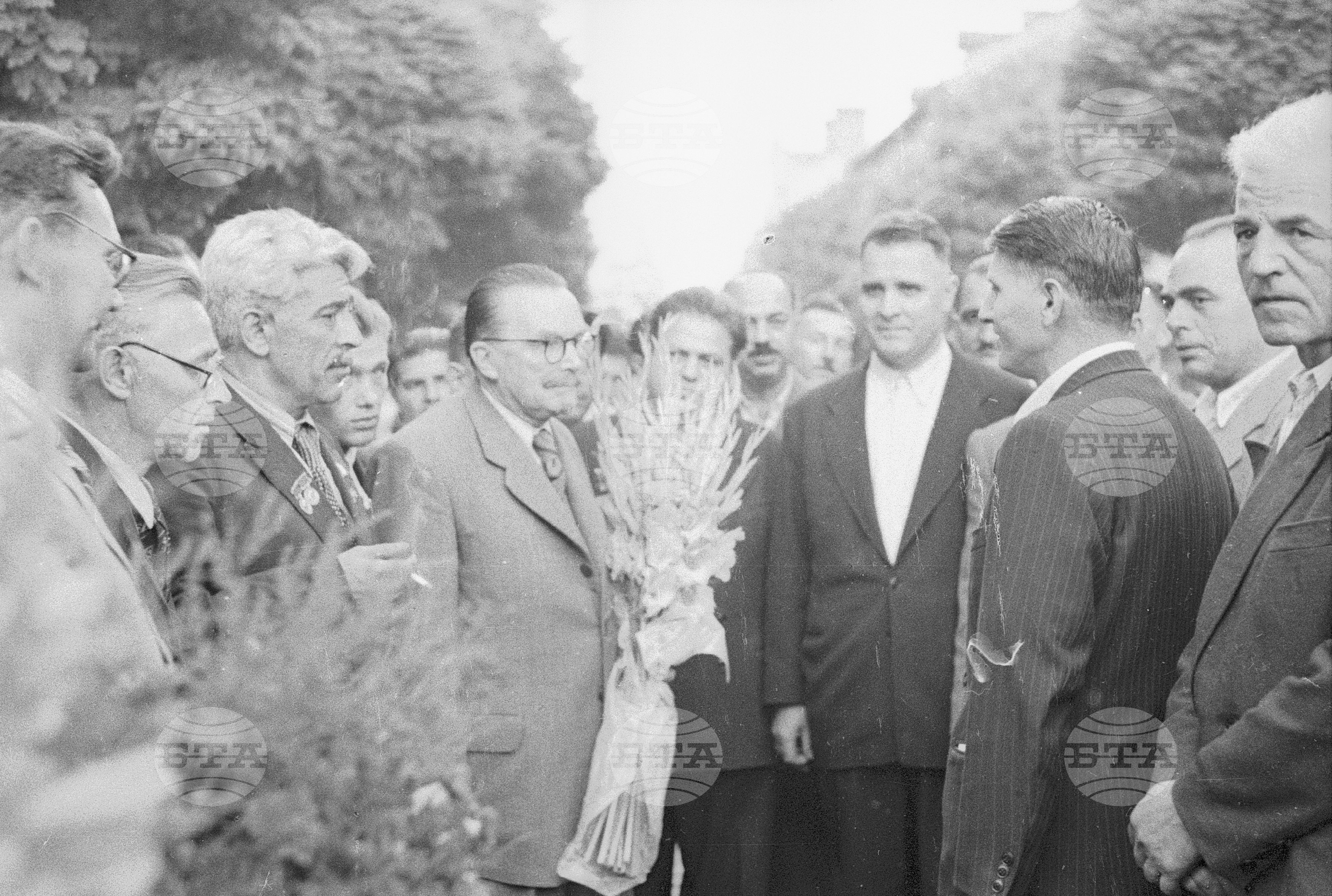 Съветските гости по време на месеца на Съветската дружба, 1951 година - Чекирьов, Скрябин и други