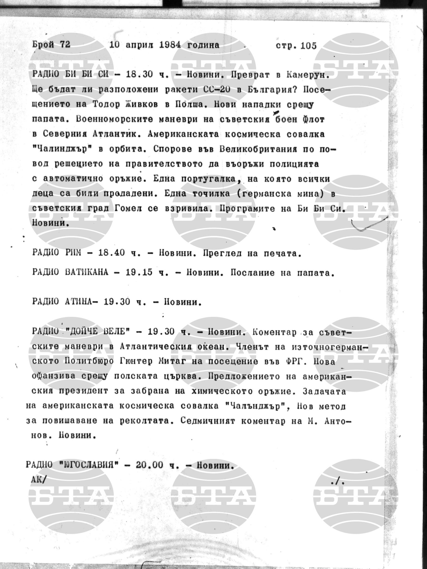Институт за съвременни и социални теории 10 април - 11 април 1984