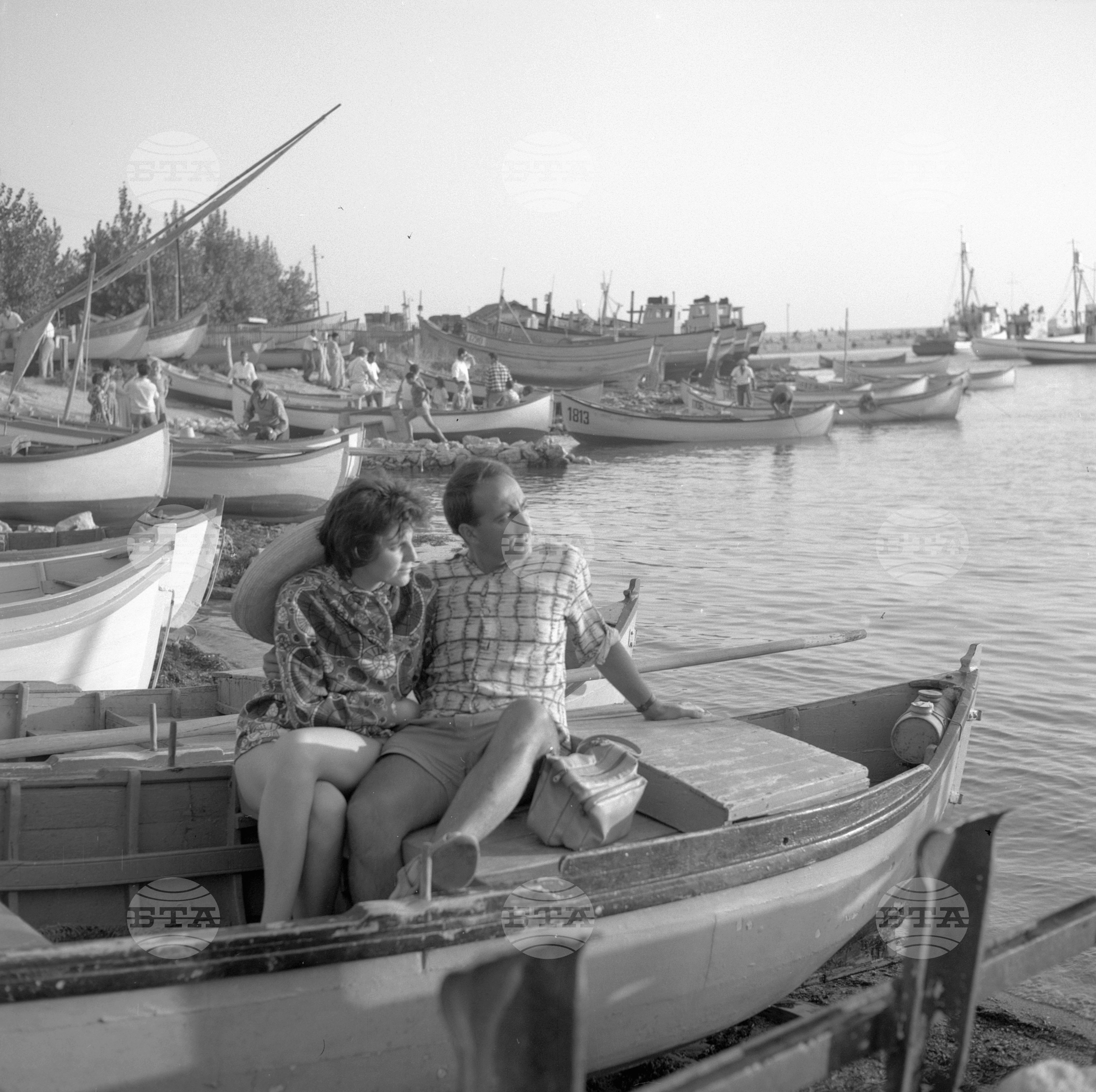 Изглед от пристанището в гр. Несебър 1963 година