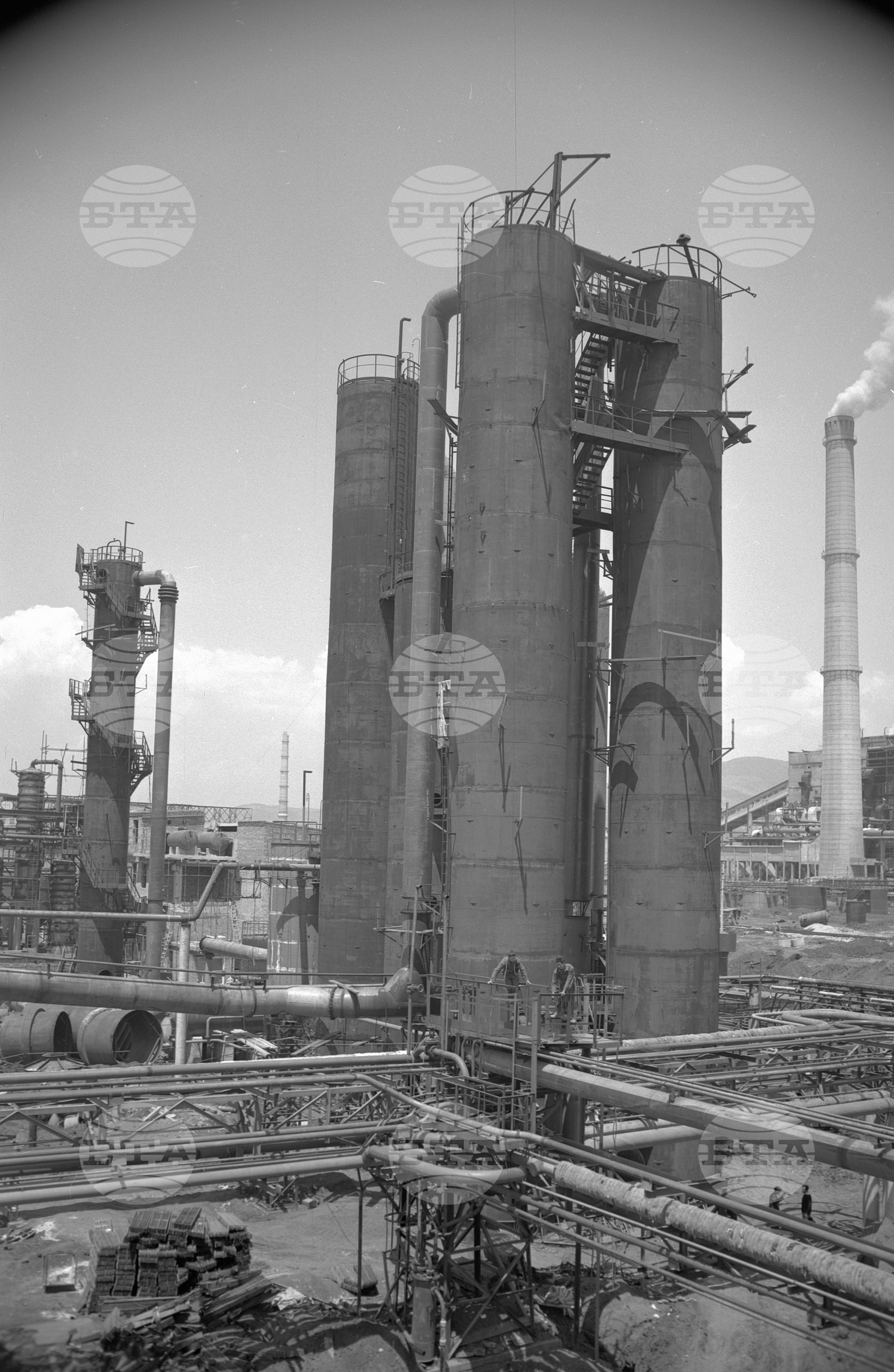 На строежа на Кремиковския металургичен комбинат - 1963