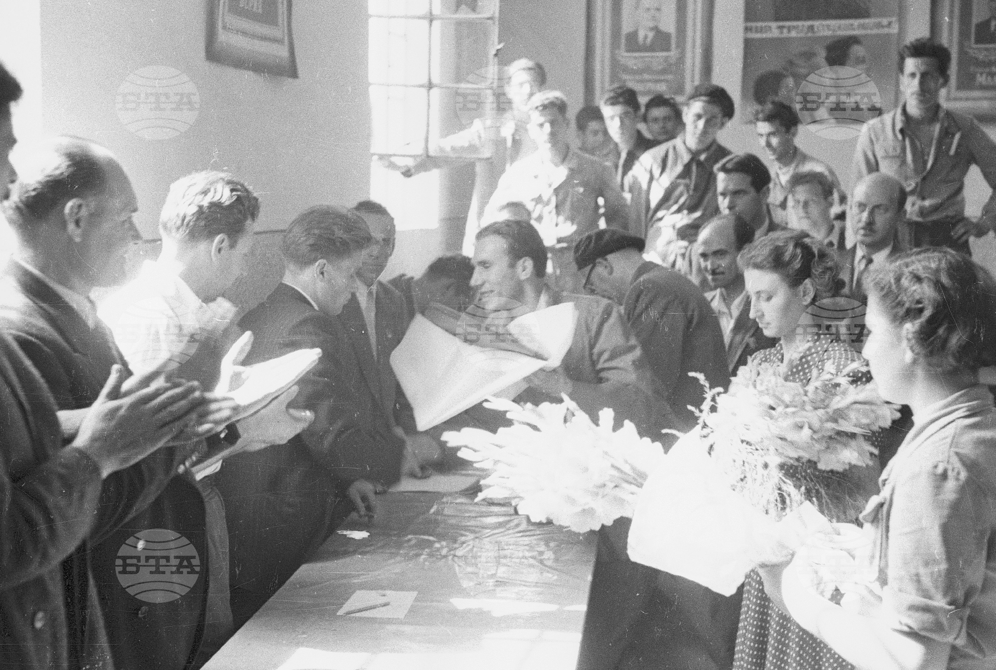 Съветските гости по време на месеца на Съветската дружба, 1951 година - Чекирьов, Скрябин и други