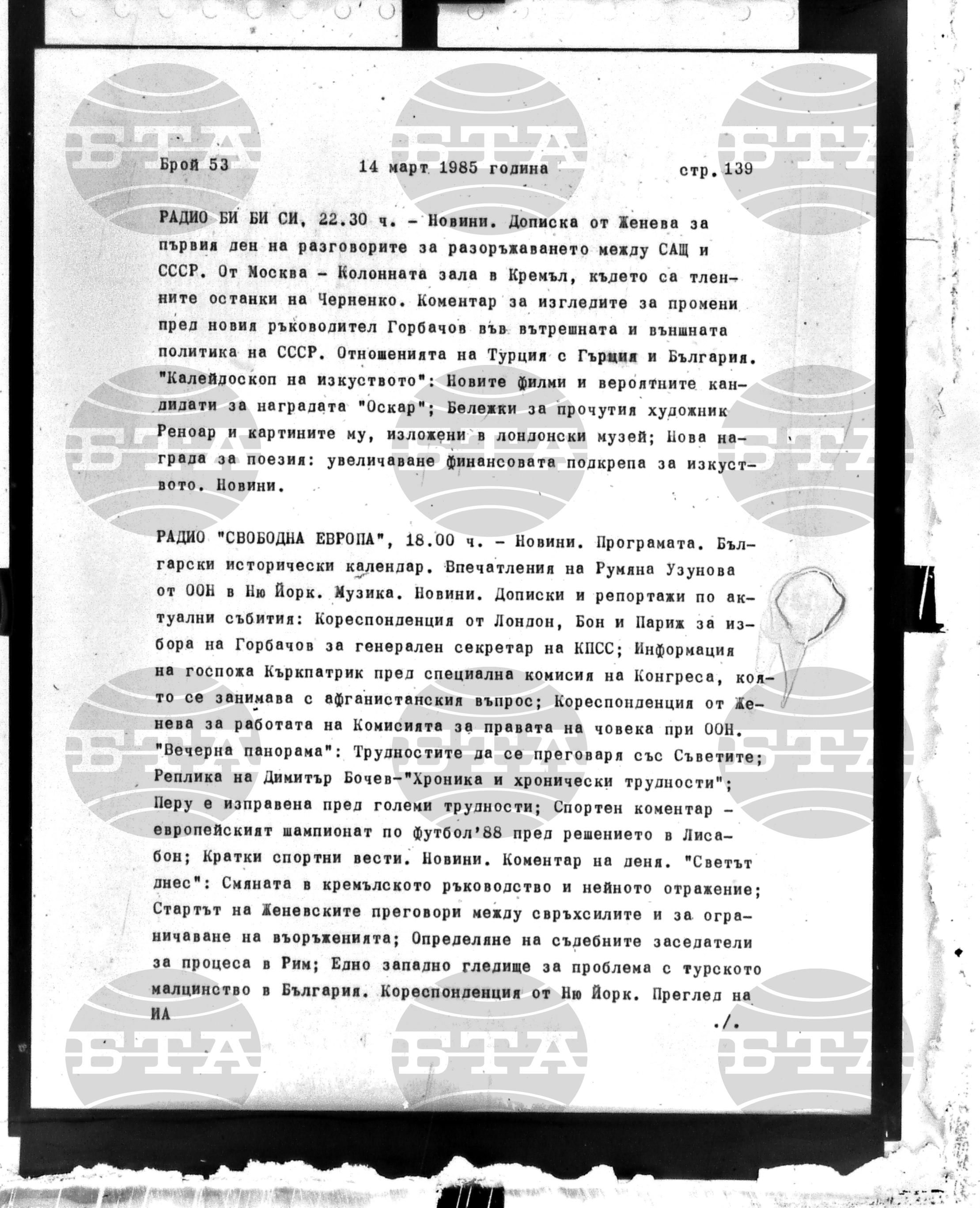 Институт за съвременни и социални теории 14 март - 15 март 1985