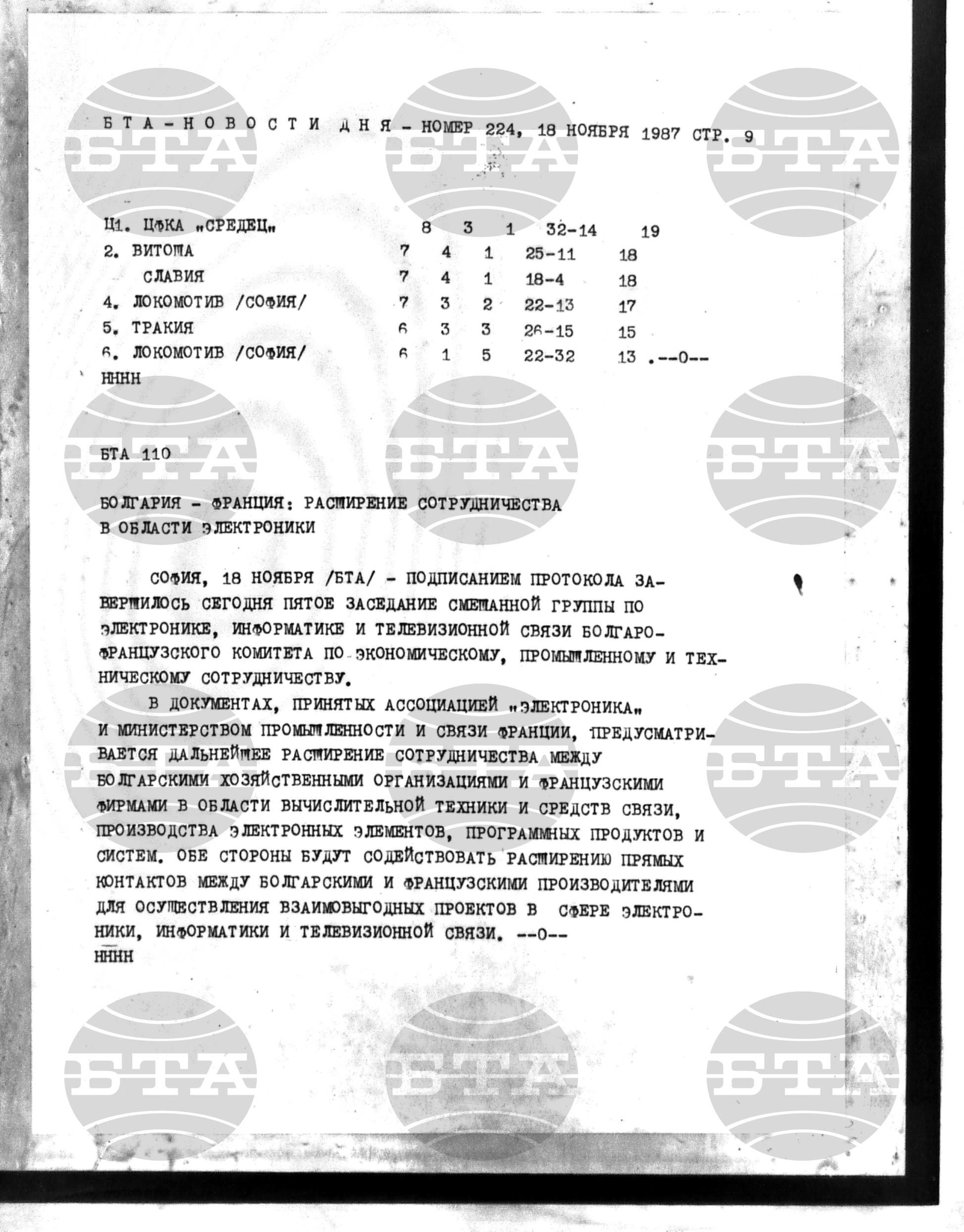 Новости дня - Новото от деня 18 ноември - 27 ноември 1987