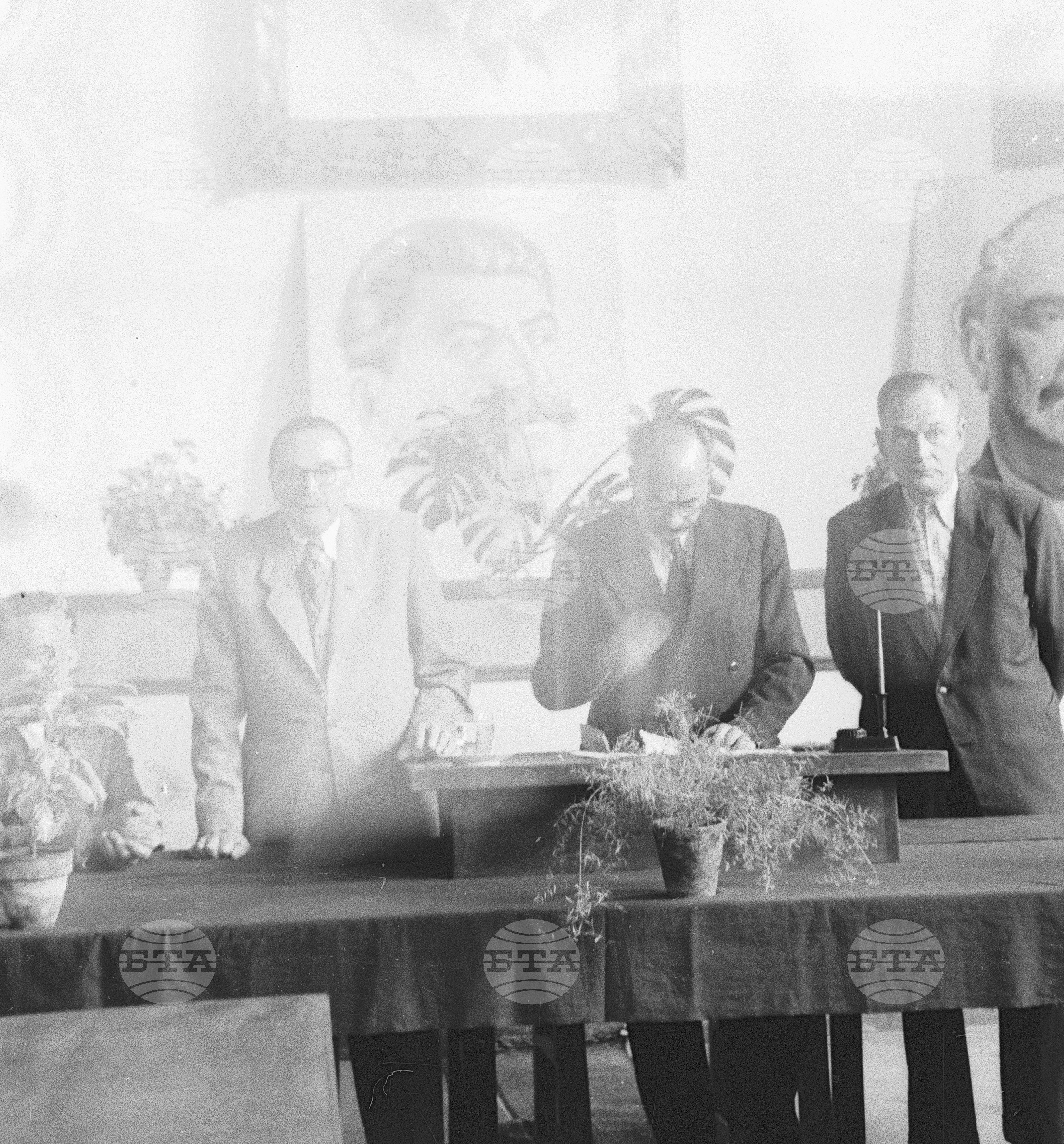 Съветските гости по време на месеца на Съветската дружба, 1951 година - Чекирьов, Скрябин и други