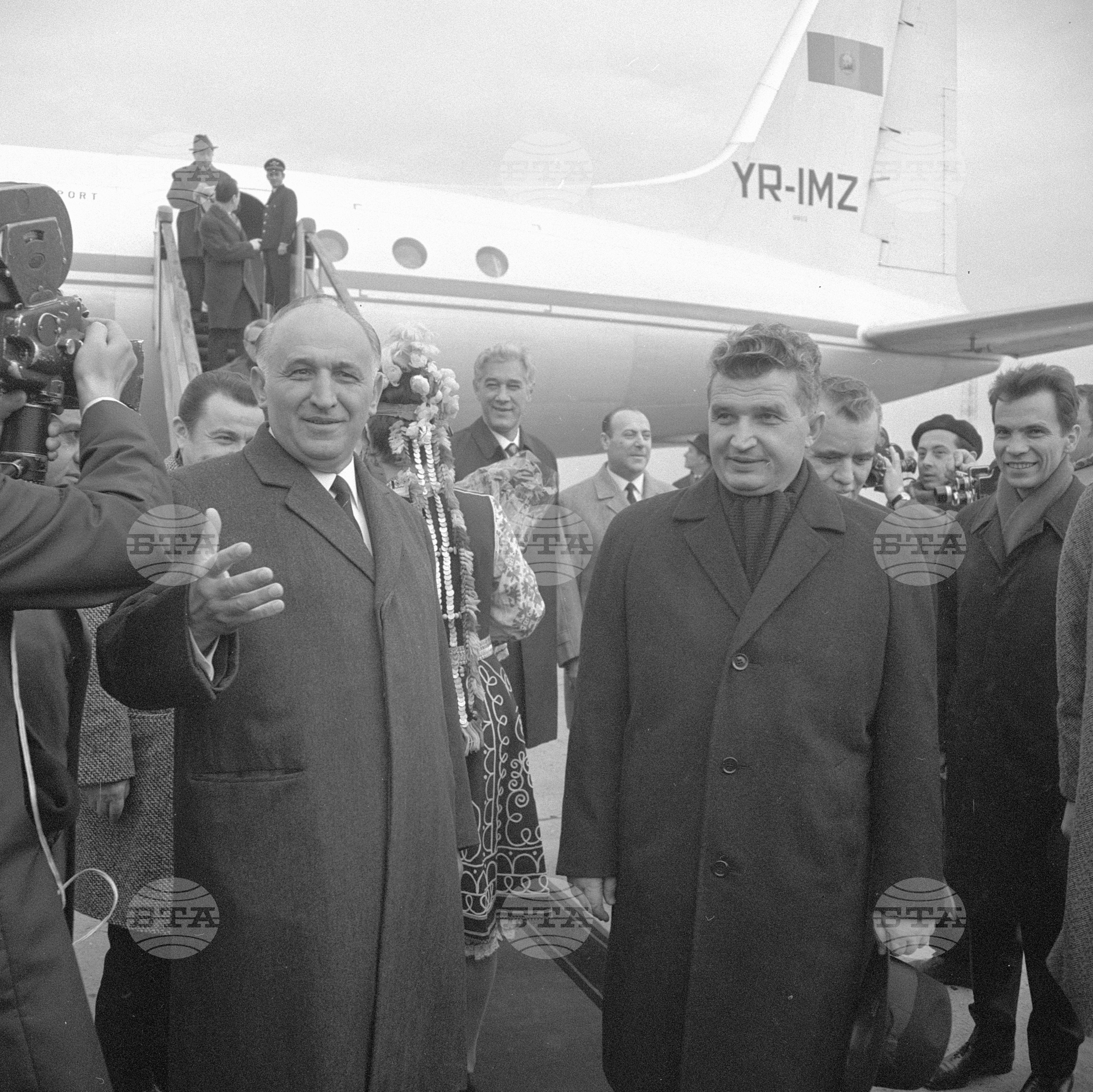 Посрещане на румънската партийно-правителствена делегация начело с Николае Чаушеску