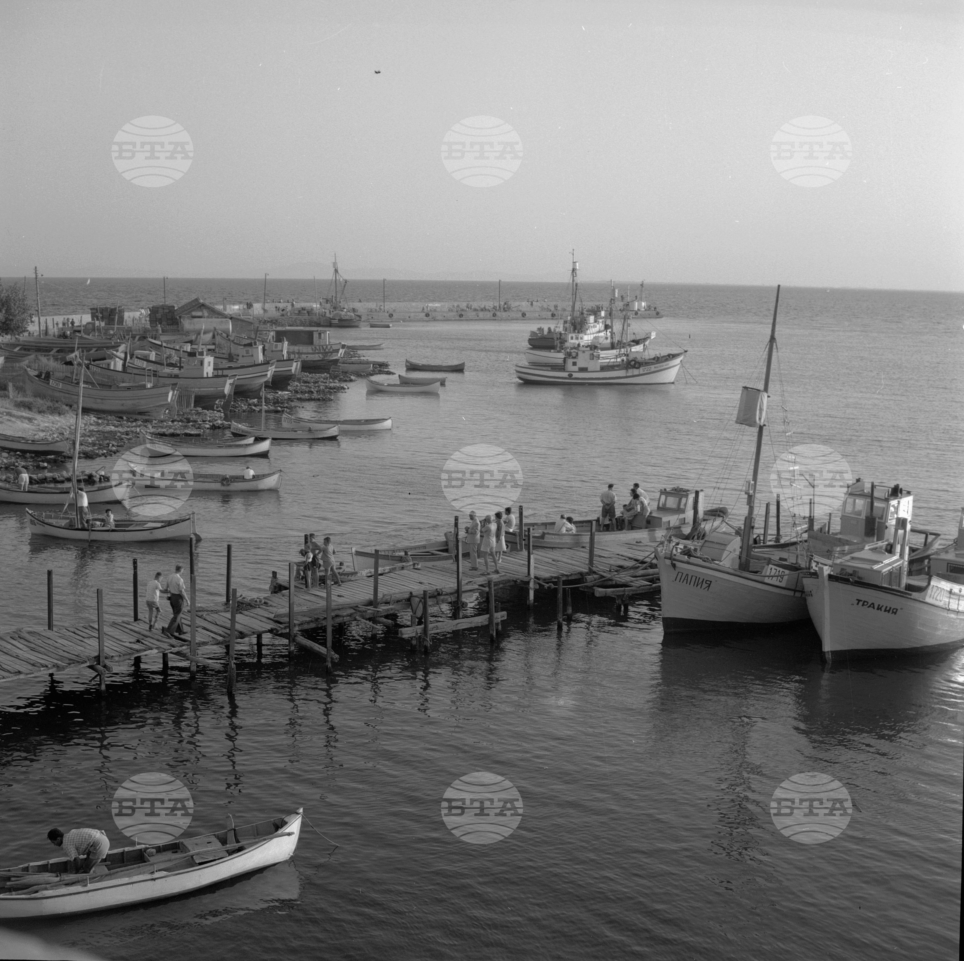 Изглед от пристанището в гр. Несебър 1963 година