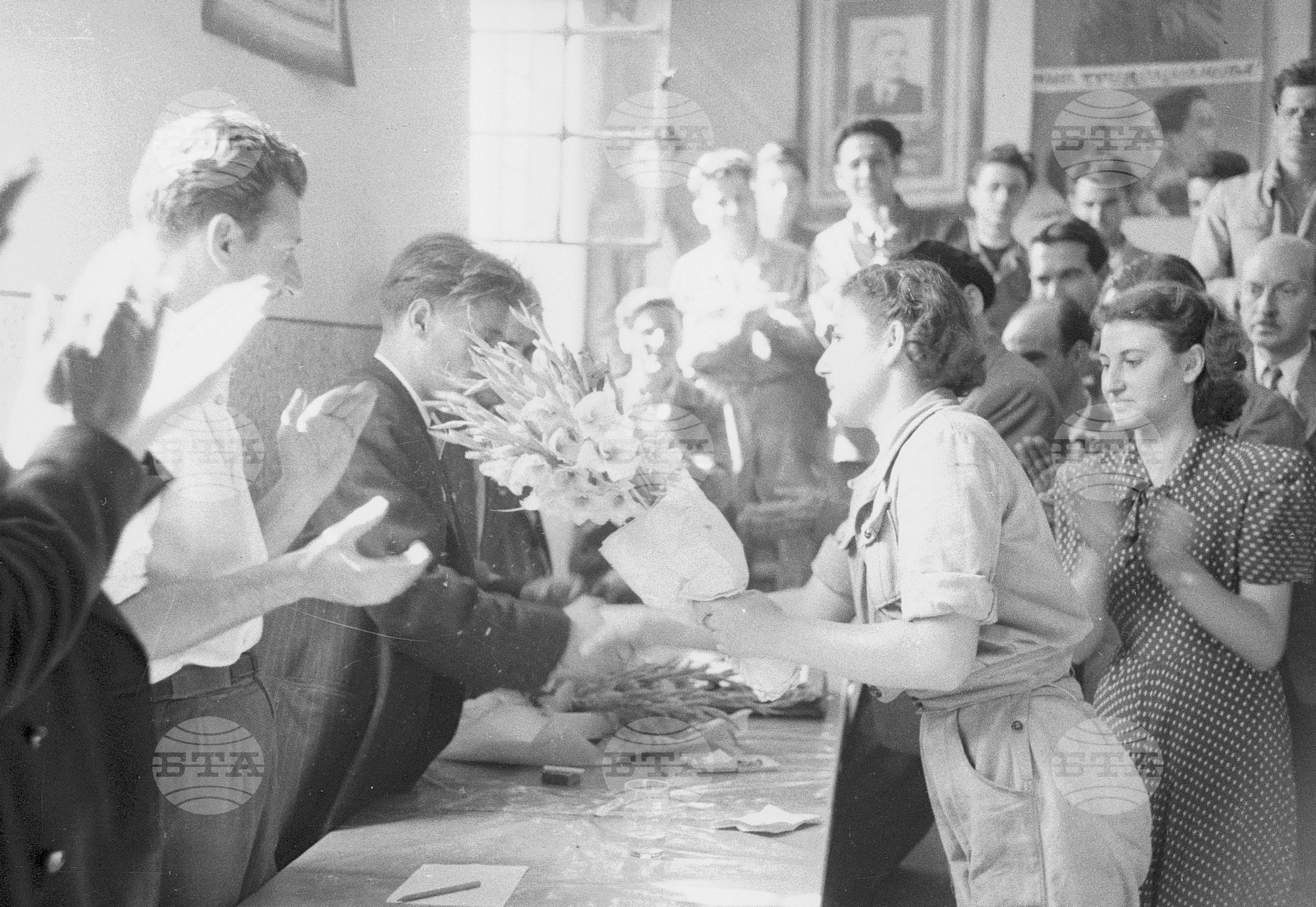 Съветските гости по време на месеца на Съветската дружба, 1951 година - Чекирьов, Скрябин и други