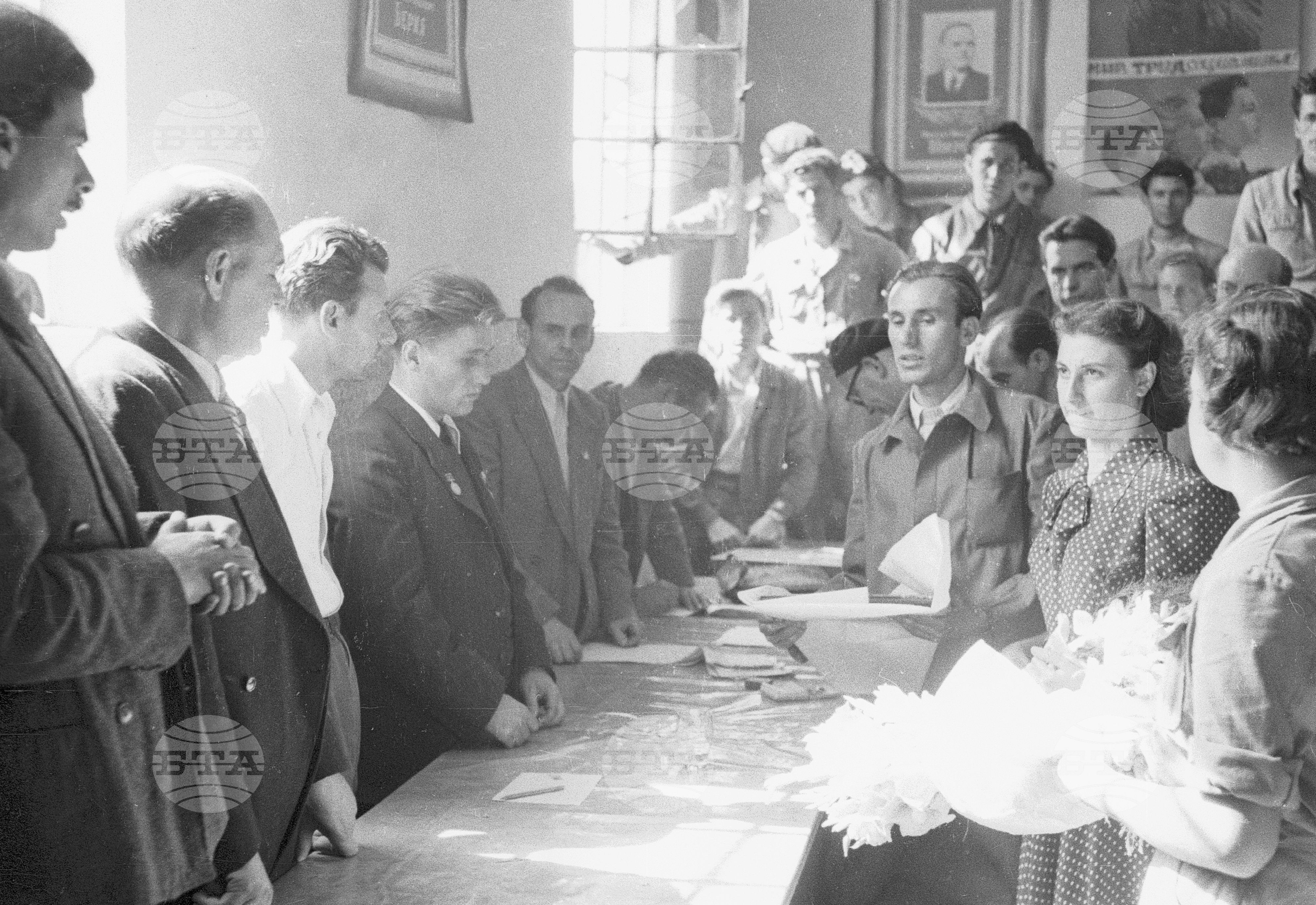 Съветските гости по време на месеца на Съветската дружба, 1951 година - Чекирьов, Скрябин и други