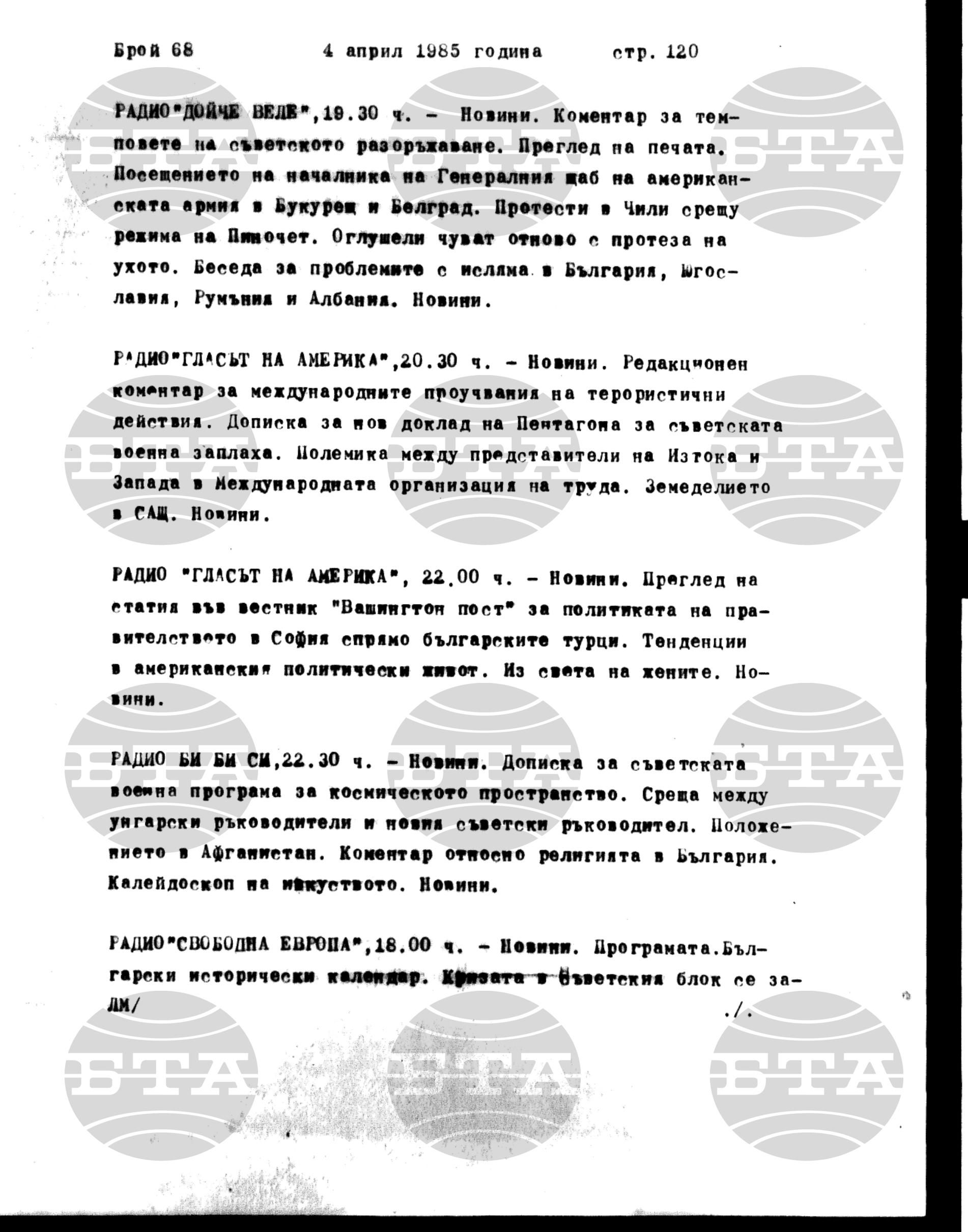 Институт за съвременни и социални теории 4 април - 5 април 1985