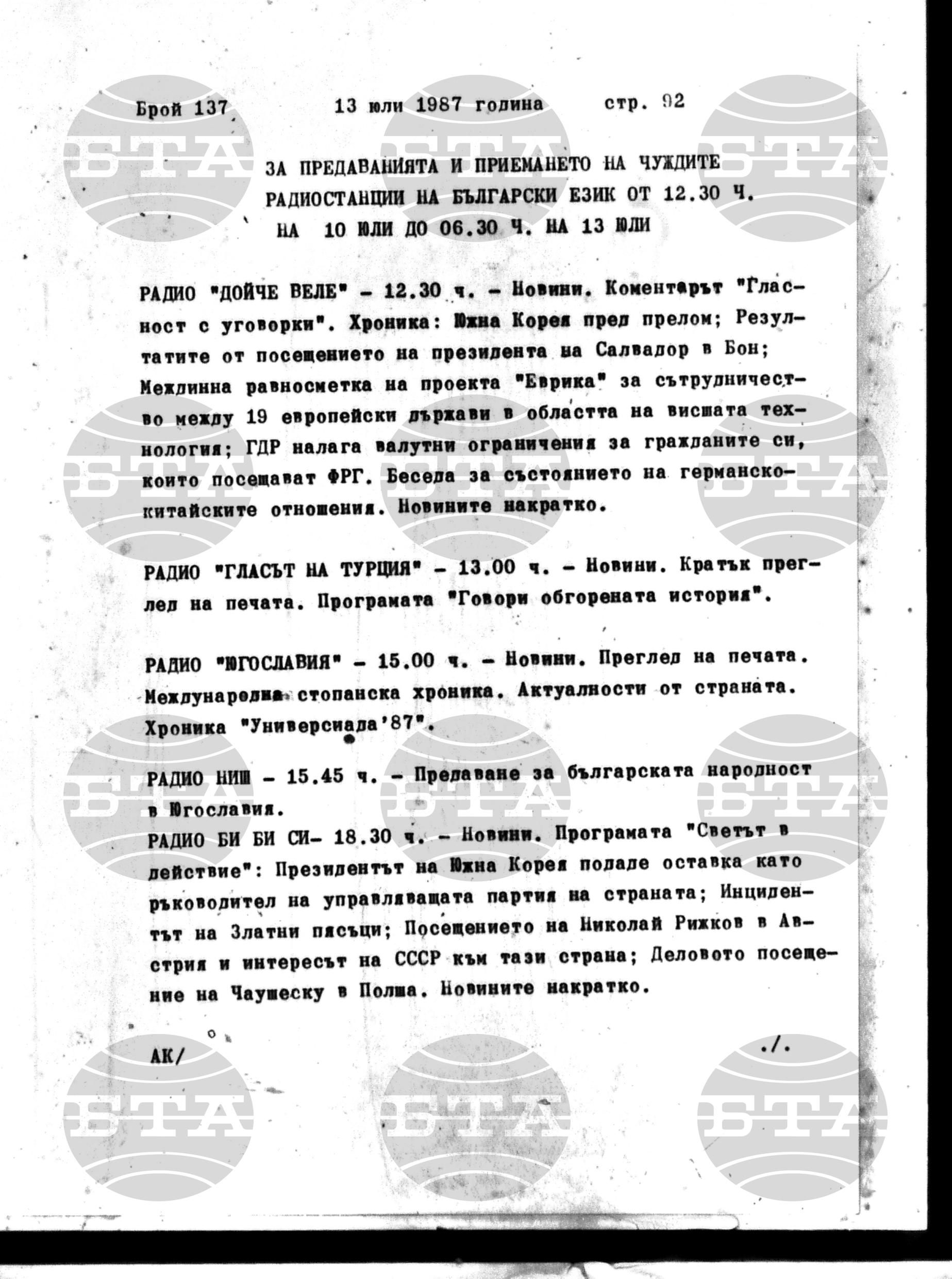 Институт за съвременни и социални теории 13 юли - 14 юли 1987