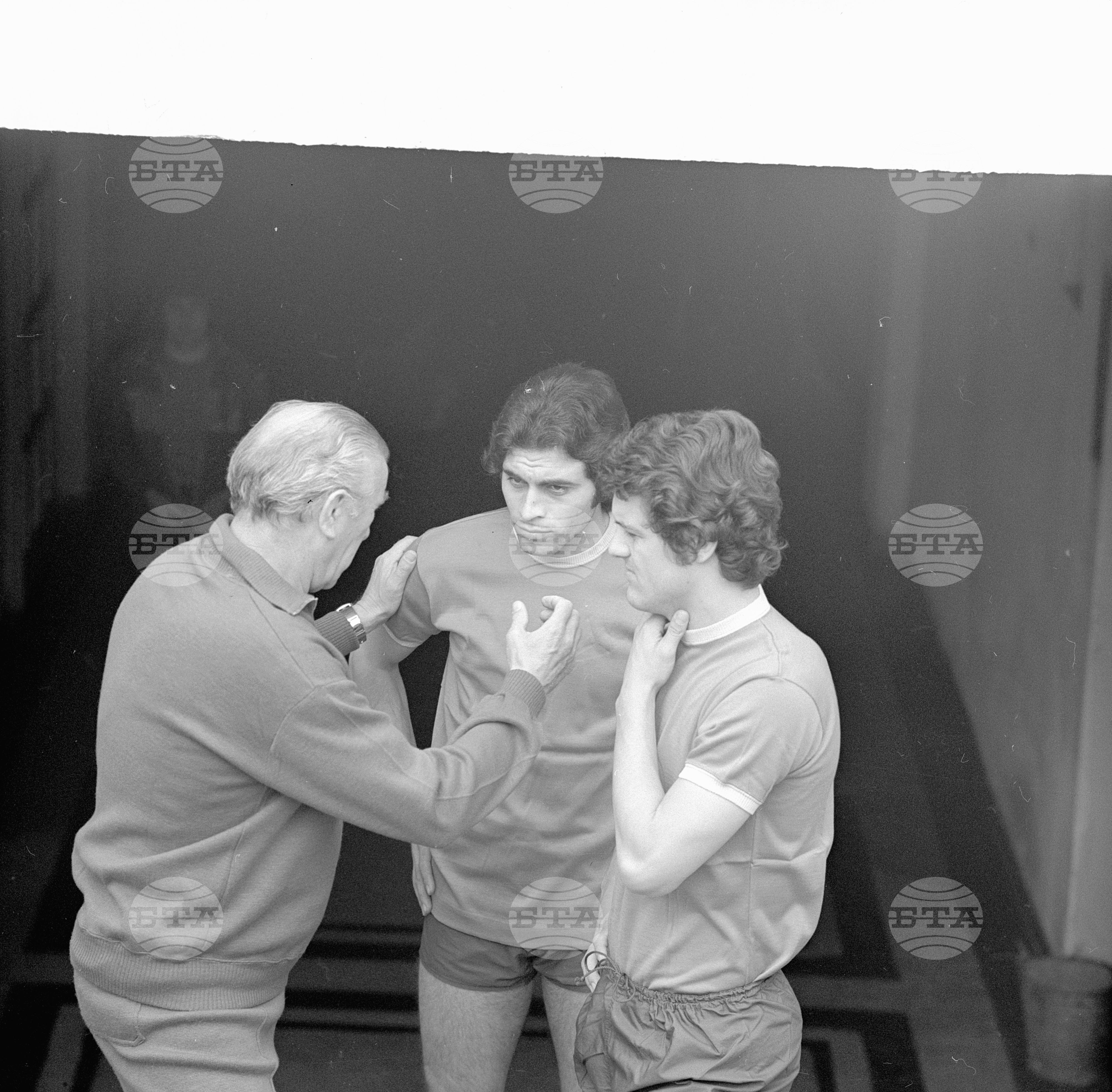 Тренировка на италианския национален отбор по футбол в София през 1972 година