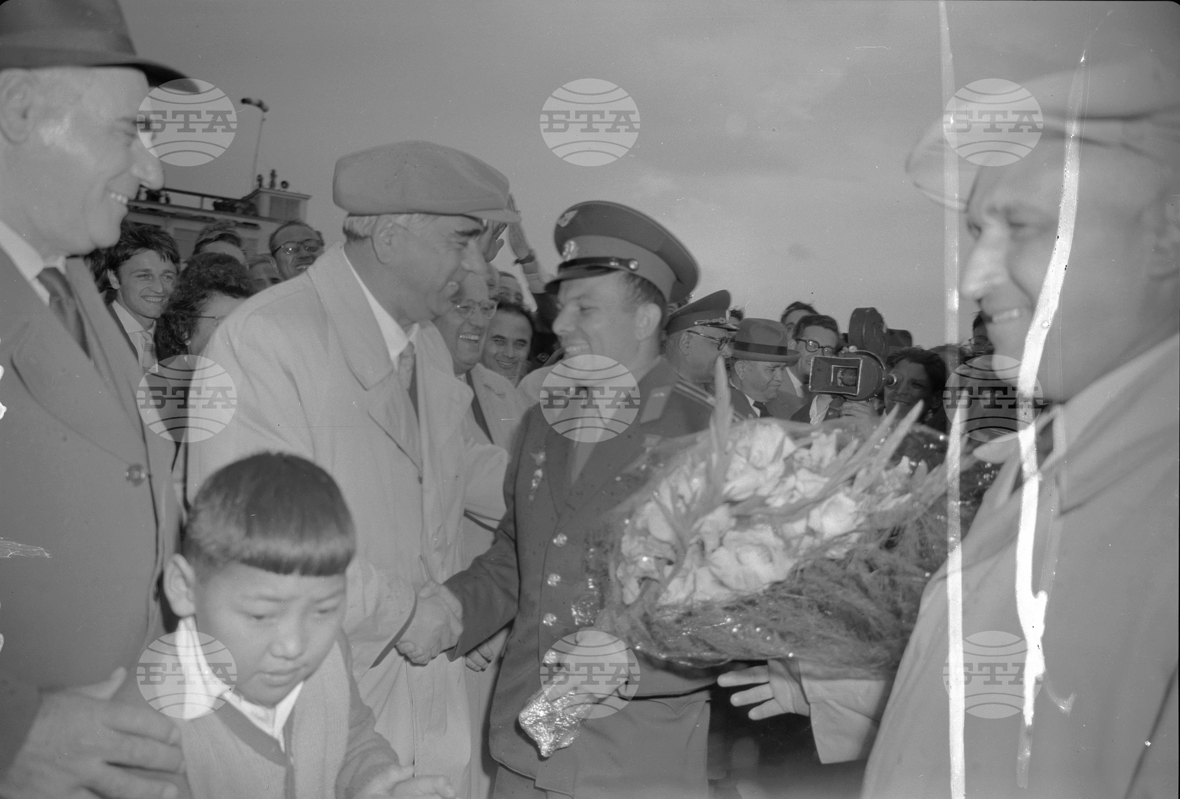 Посрещане на първия в света космонавт - Юрий А.Гагарин в София