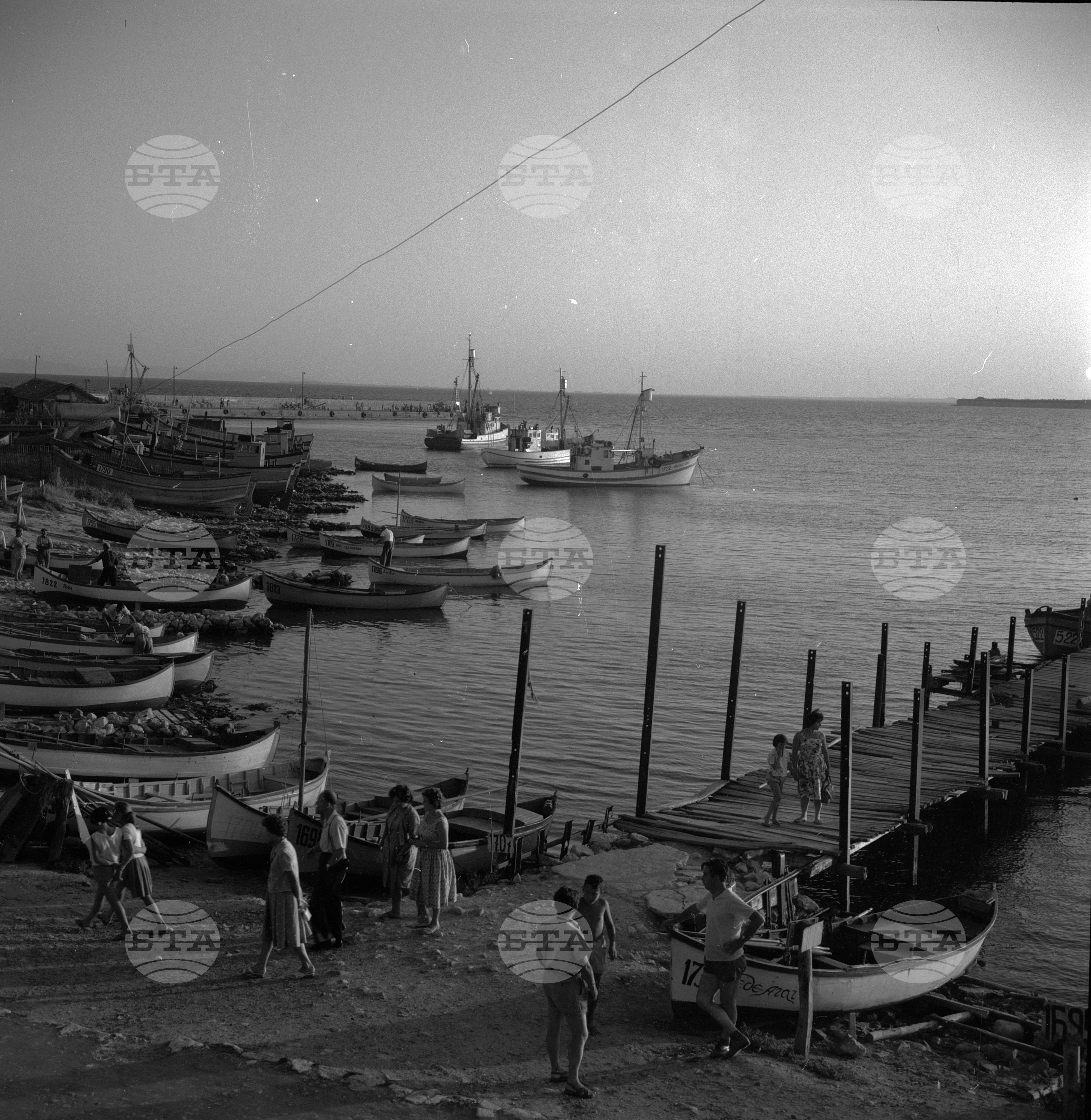 Изглед от пристанището в гр. Несебър 1963 година