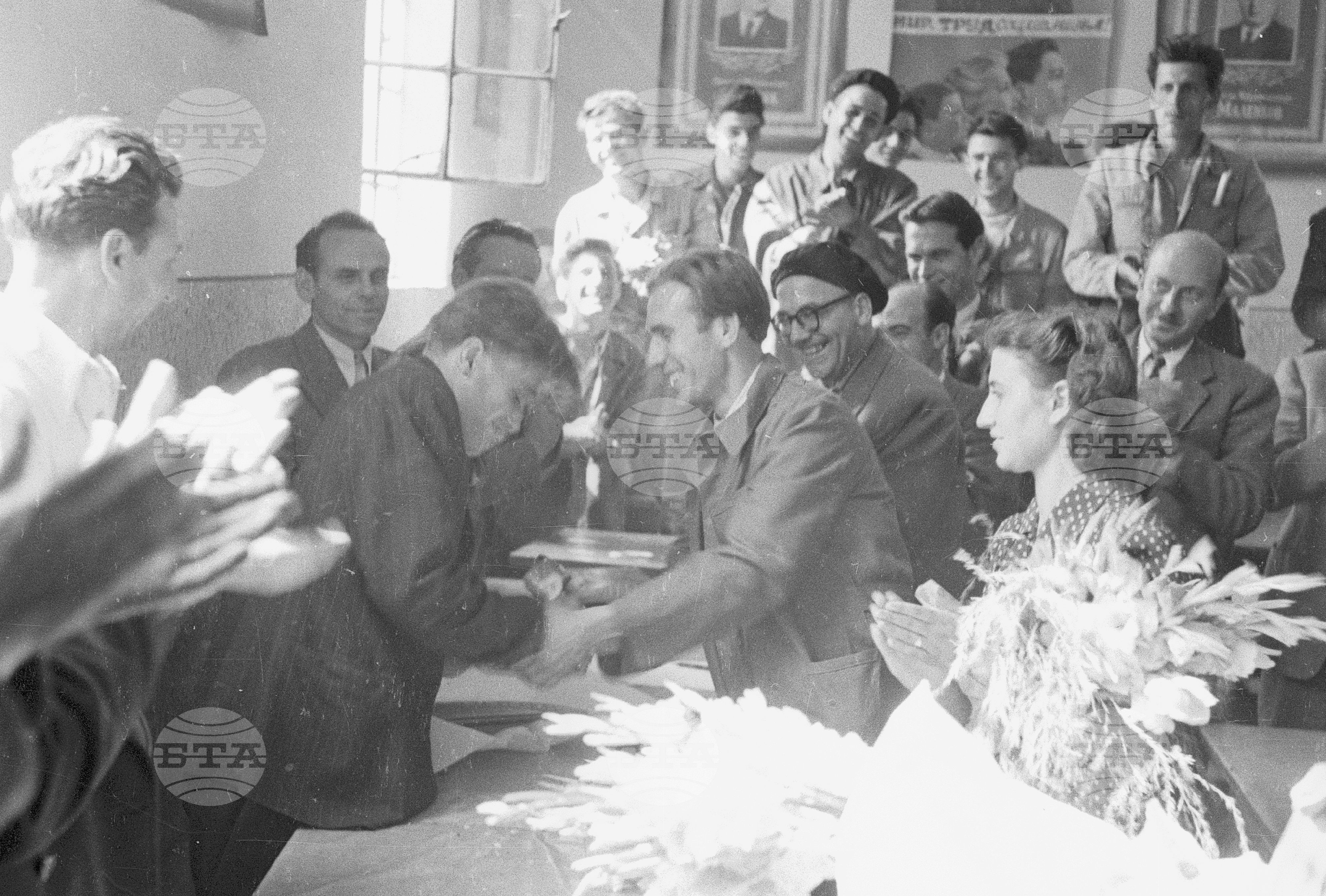 Съветските гости по време на месеца на Съветската дружба, 1951 година - Чекирьов, Скрябин и други
