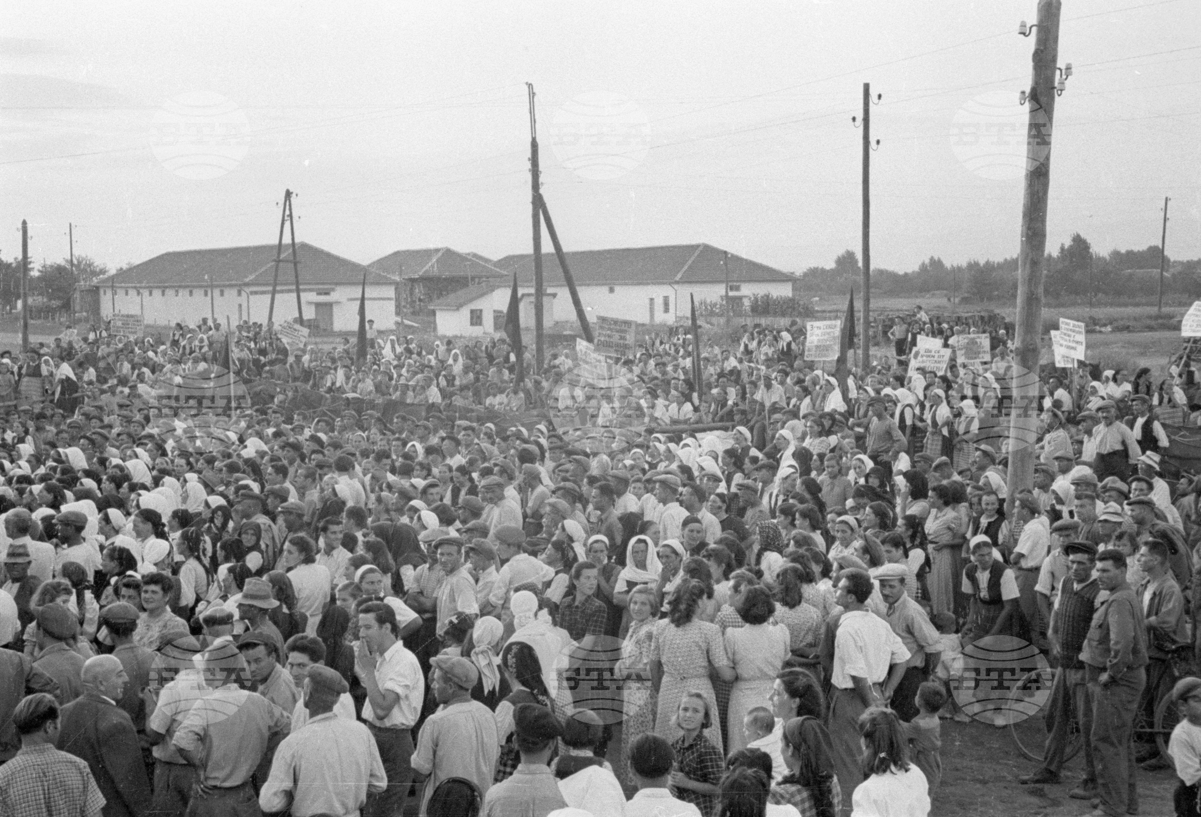 Предаване на зърнодоставки в Голямо Конаре (днес град Съединение), 1951